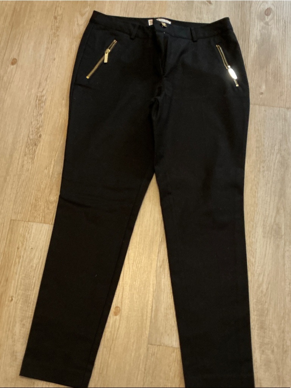 Michael Kors Black Trousers with Gold Zippers